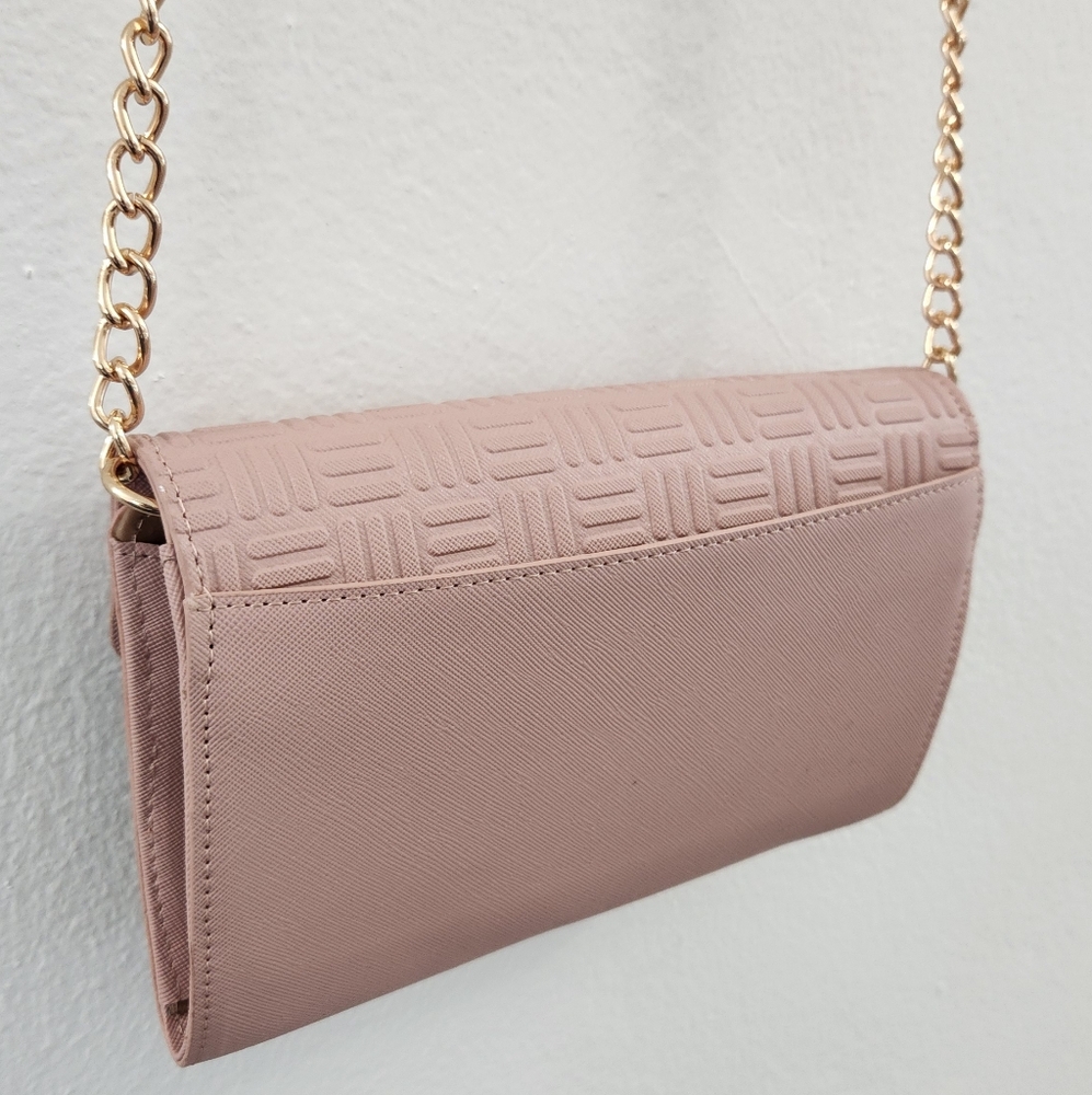 Anne Klein Wallet on a Chain Crossbody Bag Rose Logo Print Chain Strap - Picture 7 of 16